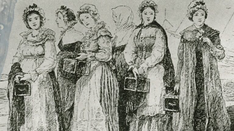 The image shows the Casket Girls of New Orleans