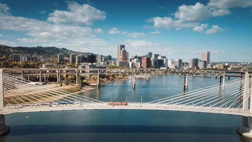 Portland, Oregon stands out with excellent public transport and consistently strong air quality due to its green urban planning