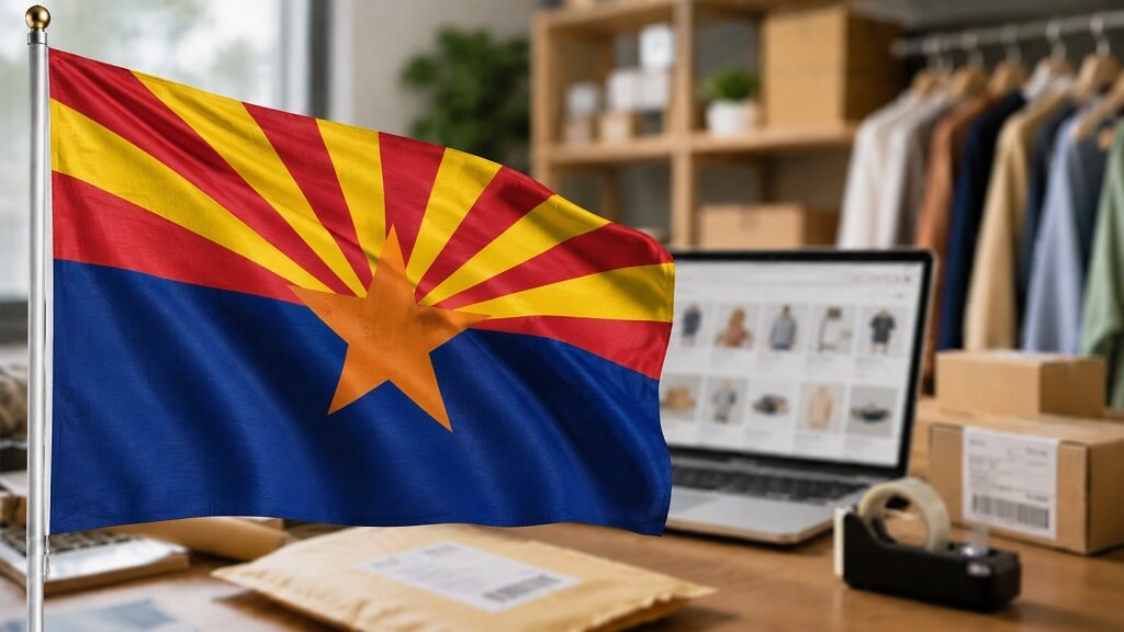 Arizona flag in a modern ecommerce setting